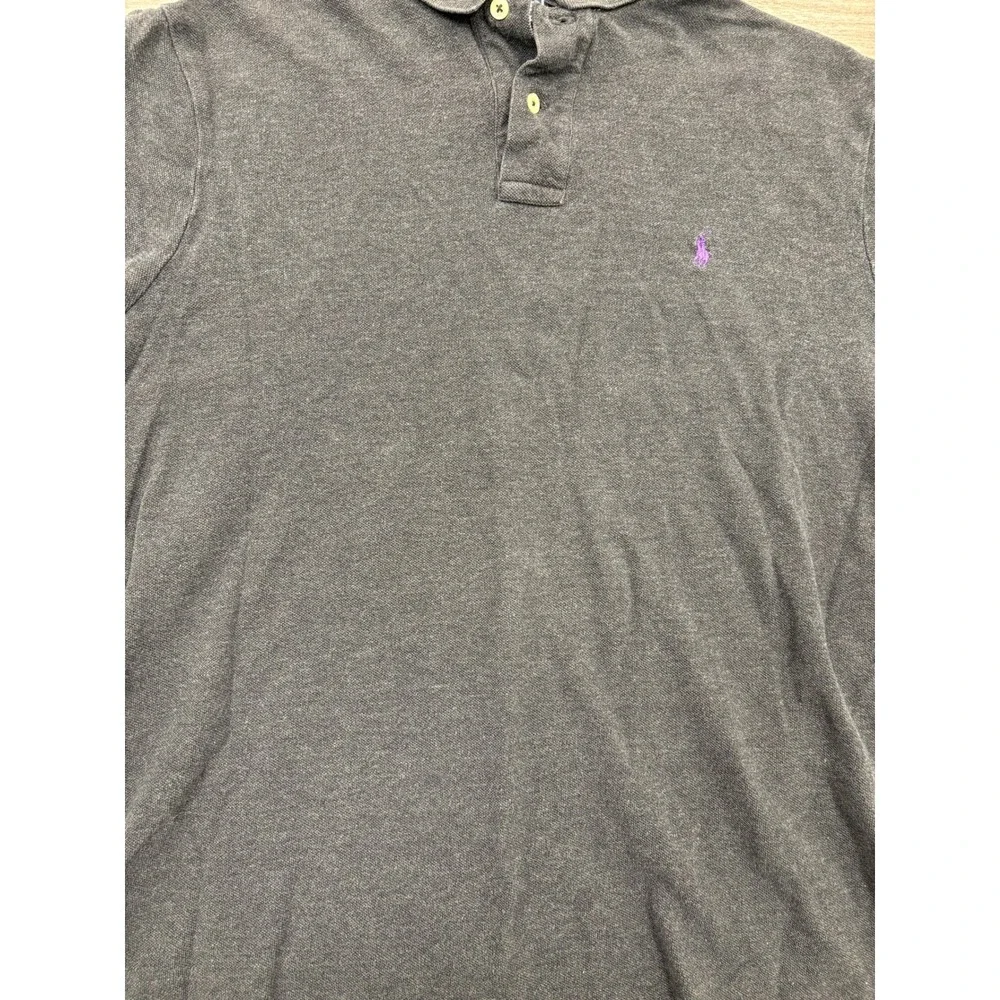 Polo Ralph Lauren Polo Shirt Mens Custom Fit Gray Short Sleeve Pony‎ Logo Size L